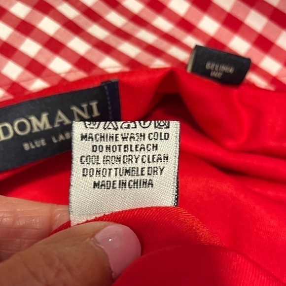 Domani Blue Label Red Button Down Shirt Sz 34/35 (L) 16 - Picture 7 of 7